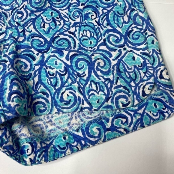 Lilly Pulitzer WOMENS  Shorts Flat Front Side Zip Size 2 Navy White Swirl - Picture 2 of 11